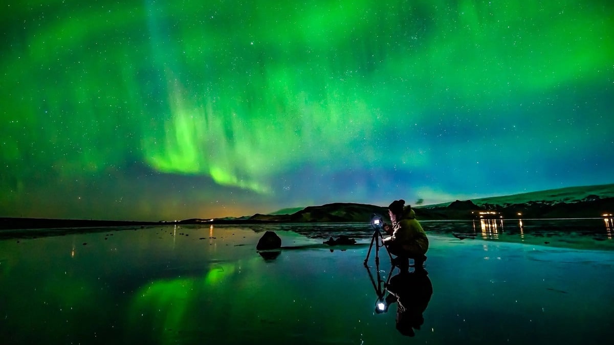 smartphone aurora boreale