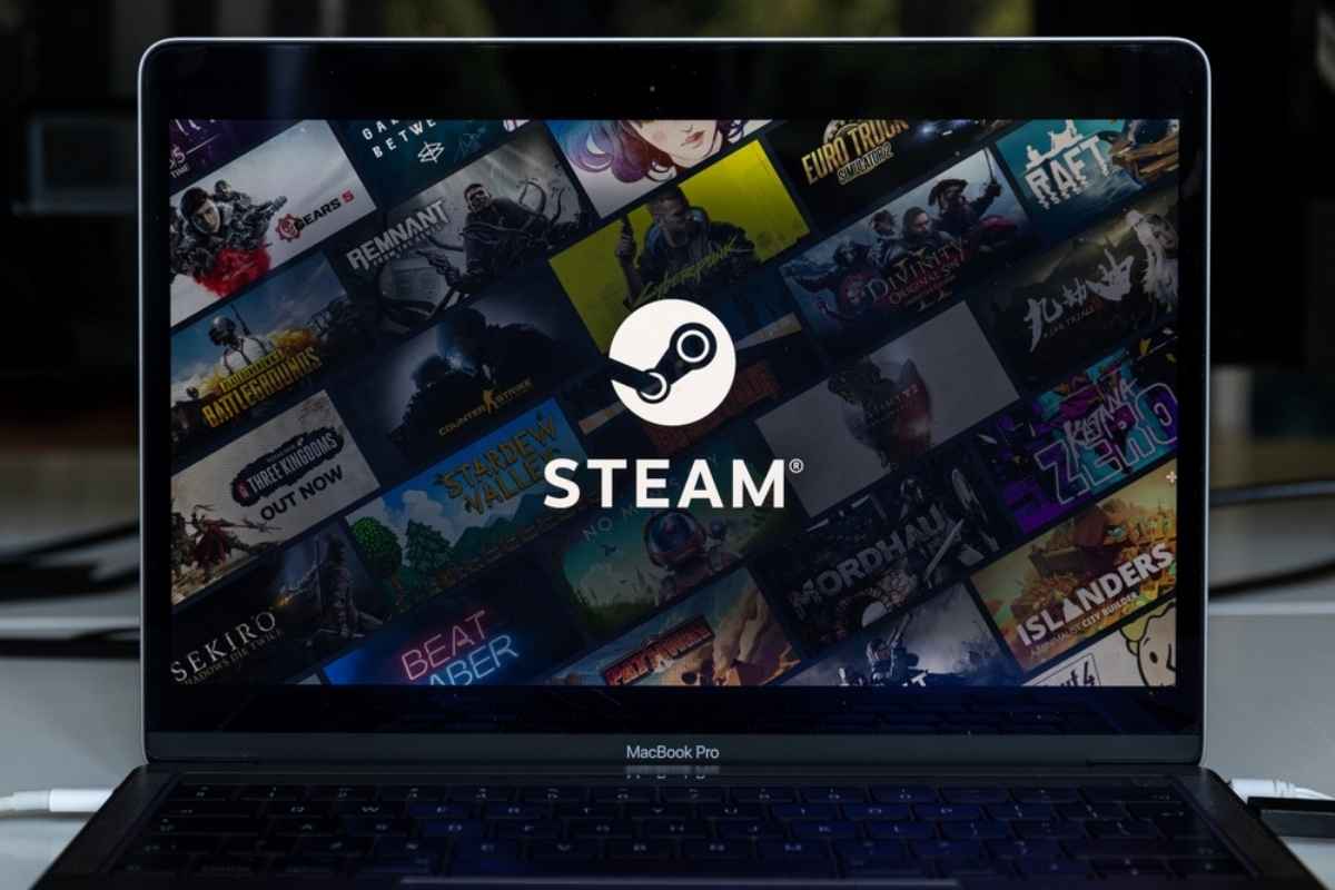 logo steam come sfondo di macbook pro