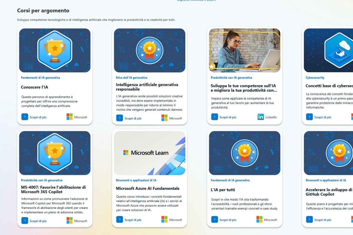 Microsoft lancia corsi gratis su Intelligenza artificiale