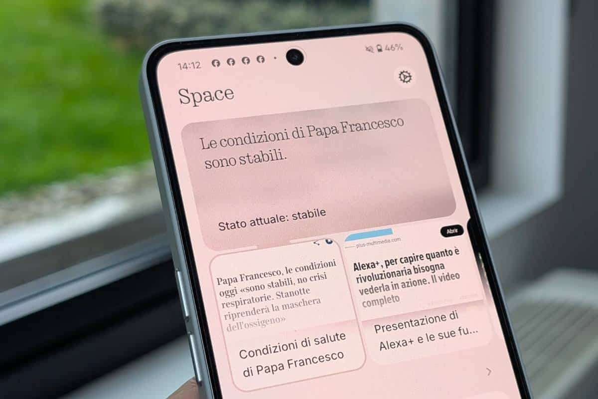 Il software Essential Space di Nothing Phone 3a Pro basato su AI