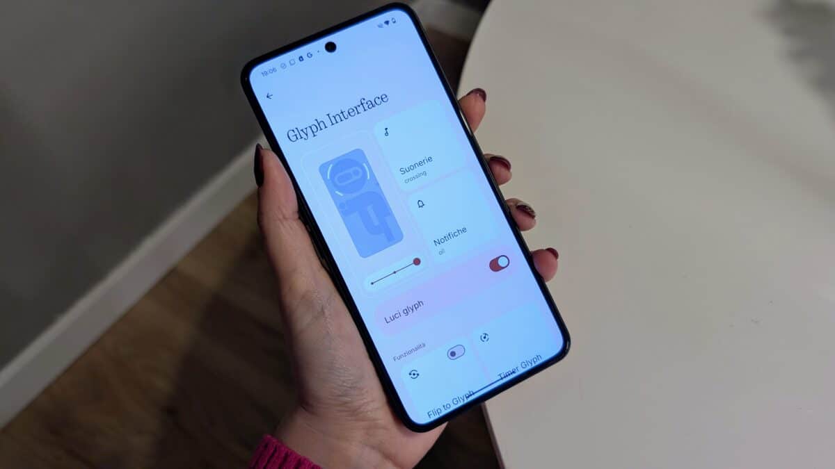 Come funziona la nuova interfaccia Glyph su Nothing 3A